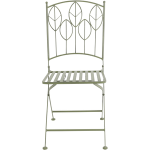 Charles Bentley Sage Green Leaf Design Rustic Metal Garden Bistro Set