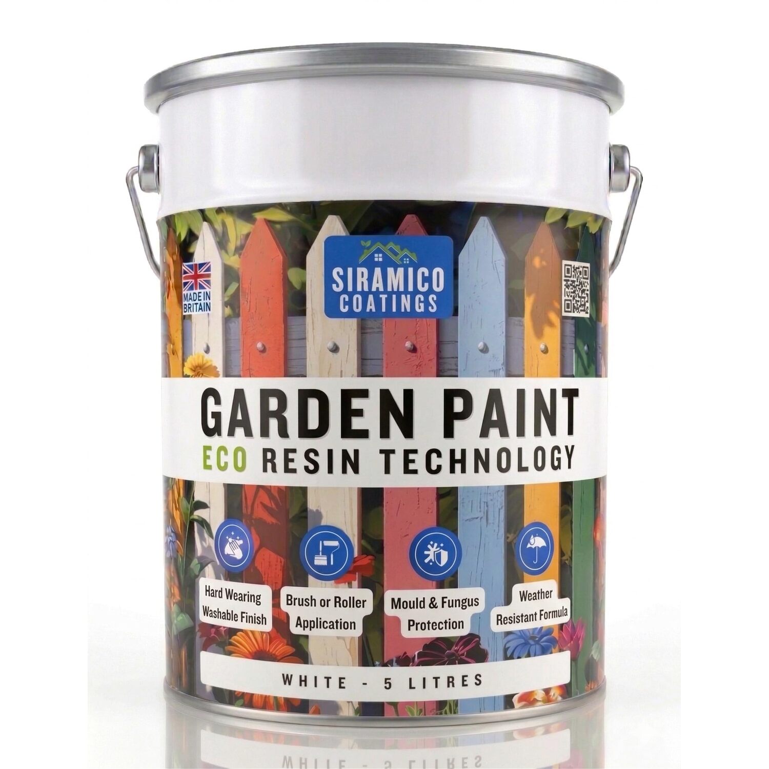 Siramico Coatings Garden Paint - 5 Litre - White