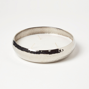 Silver Hammered Vanilla Scented Candle - 15 cm