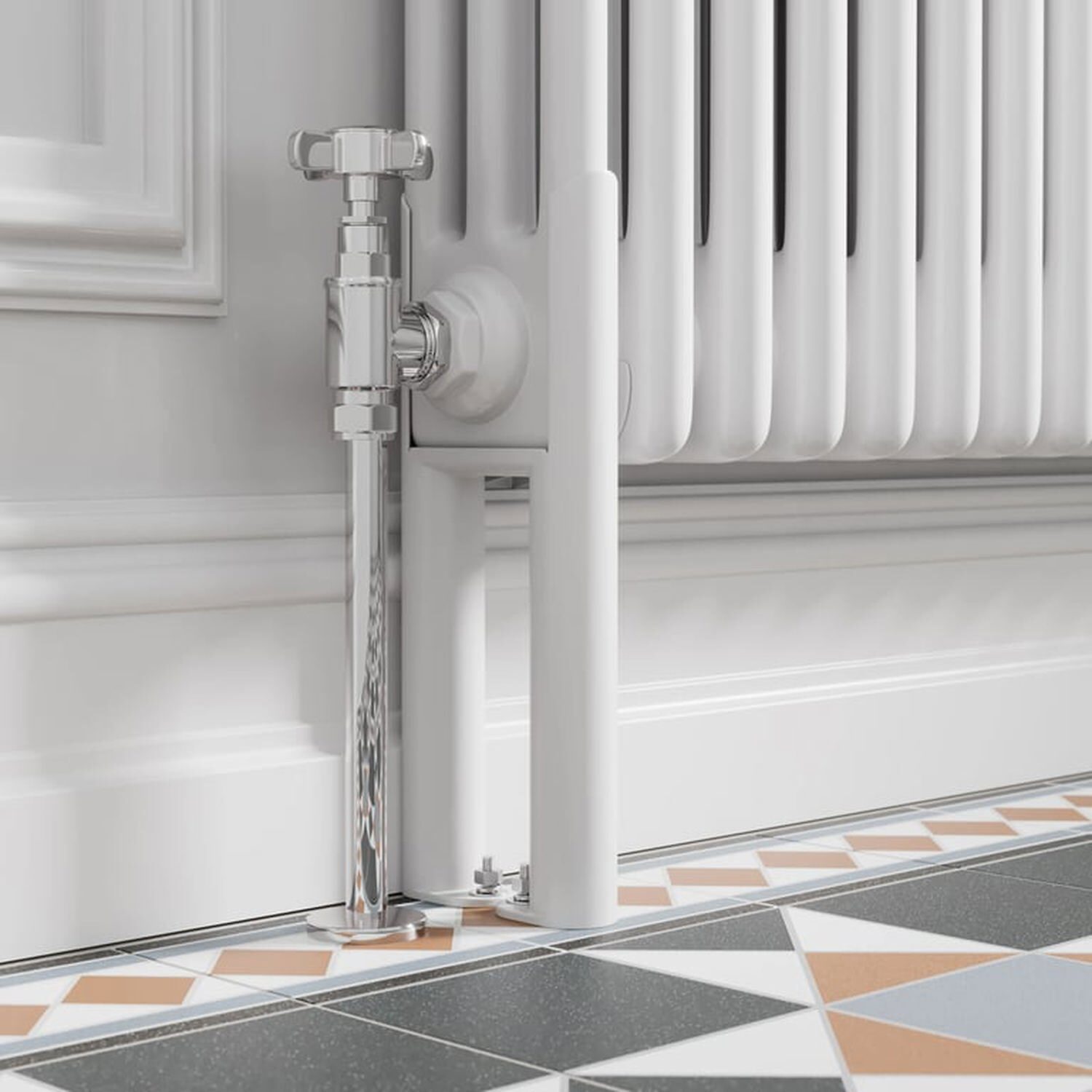 Temprazo White Legs For Traditional Radiator - Triple Bar - White