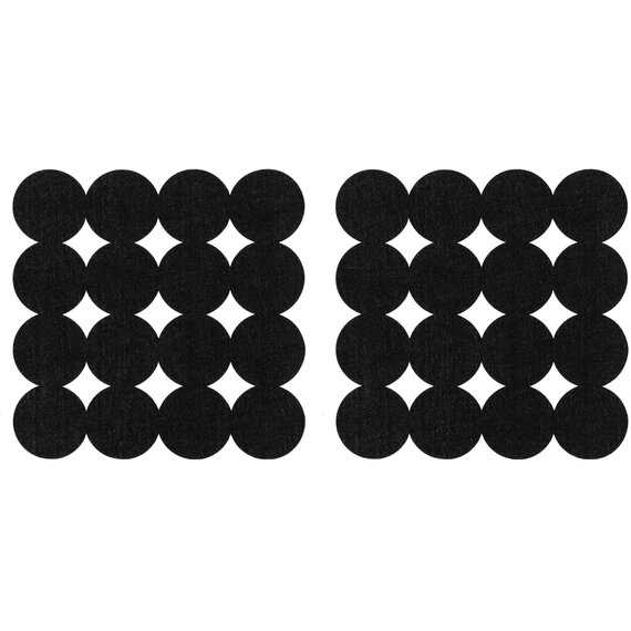 Felt Black Set Of Two Circle Design Placemats