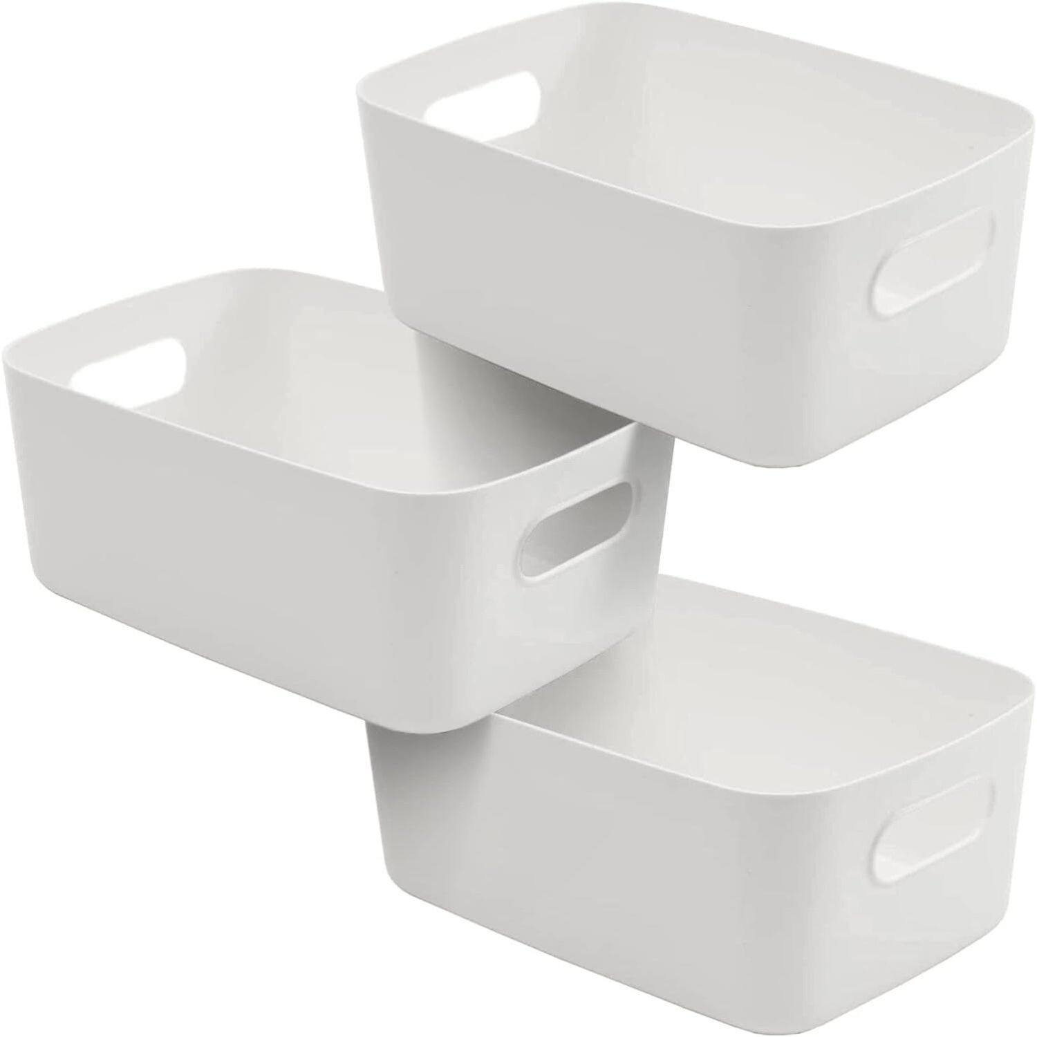 Tanness Sa Products Stackable Storage Boxes - With Handle - White - Image 3