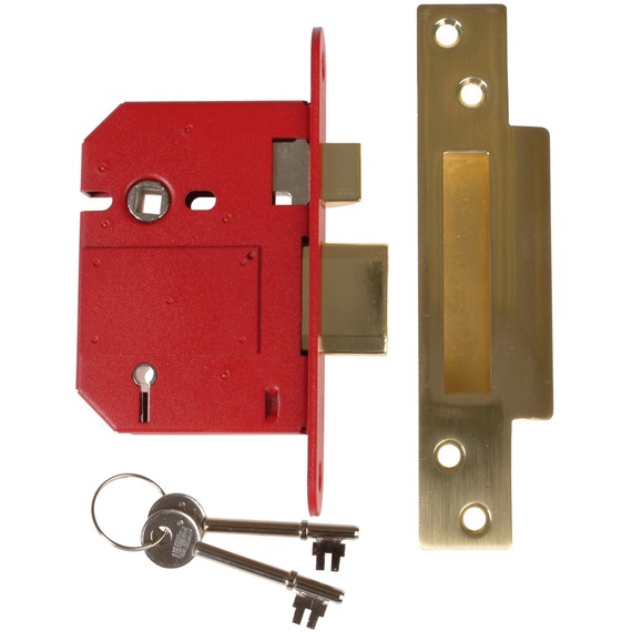 UNION StrongBOLT 2205S 5-lever mortice sashlock polished brass 81 x 109.6 mm