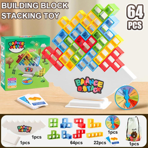 Balance Tower Stacking Game 73 Piece Family Tabletop Set