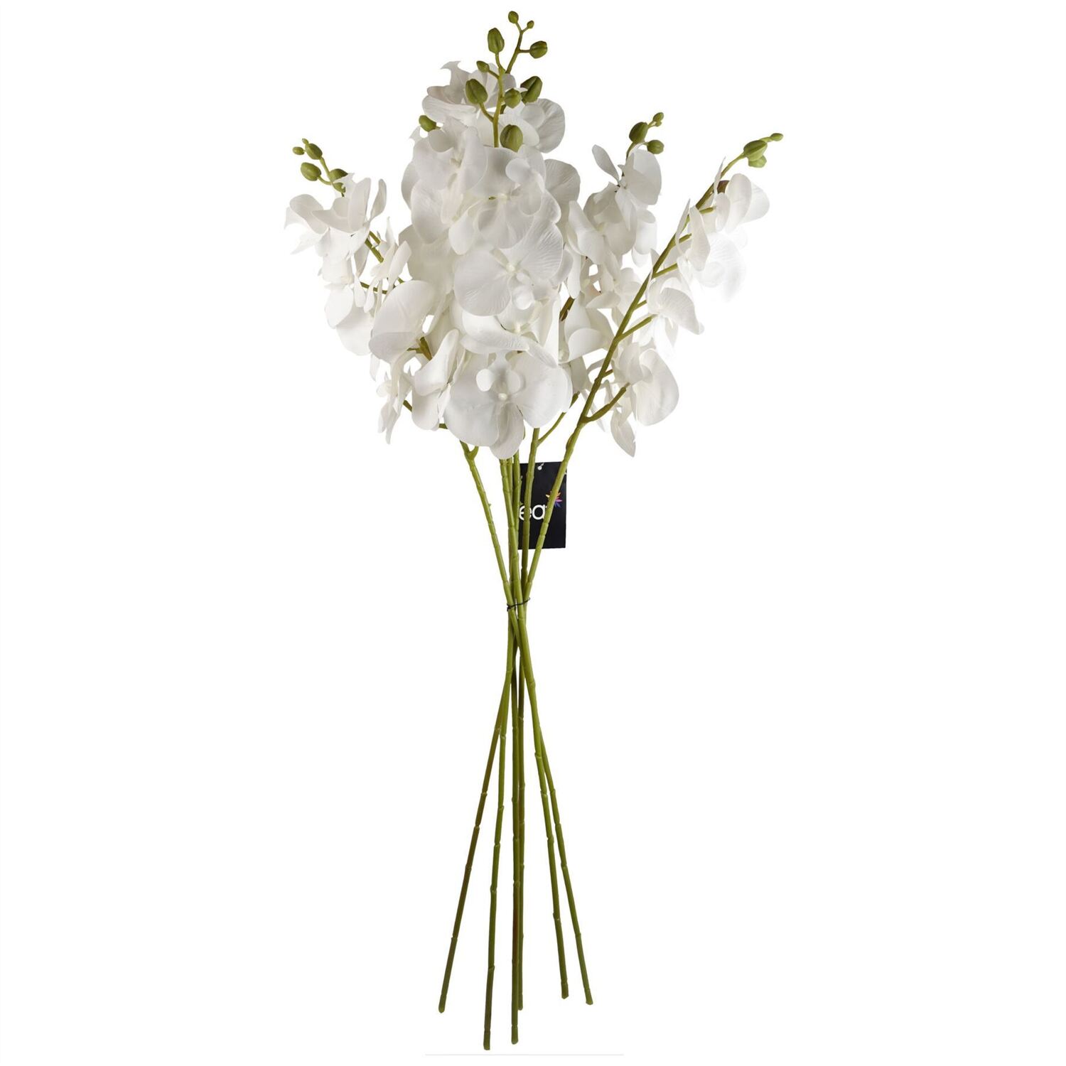 Leaf Unisex White 100Cm Pack Of 6 X Artificial Phalaenopsis Orchid Stem - Image 3