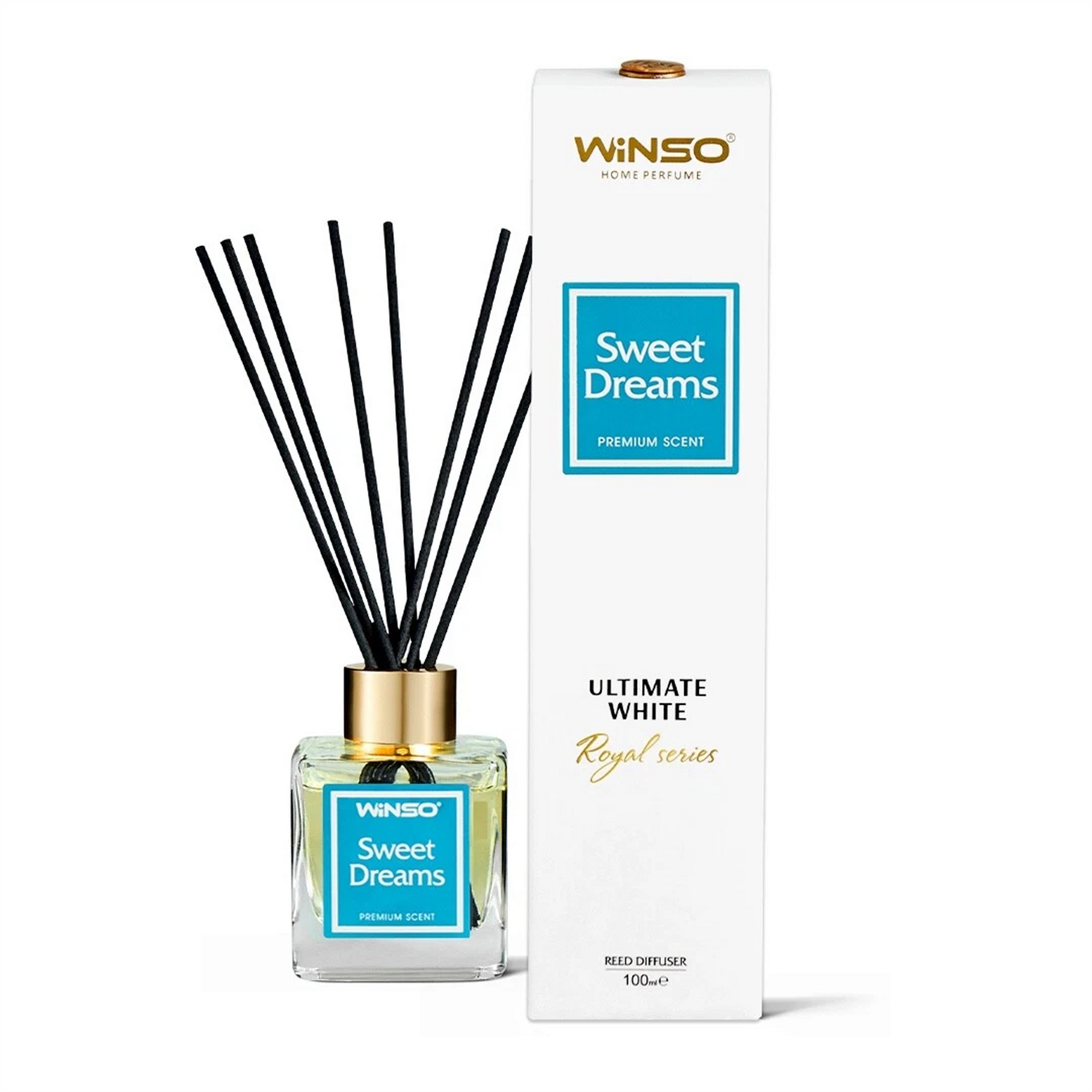 Winso Reed Diffuser Premium Perfume Sweet Dreams Scent Royal Series 100ml - Black