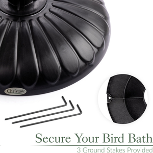 Christow Weightable Clamshell Resin Bird Bath