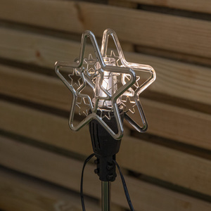 Set of 3 Christmas Star Flashing Warm White LED Connectable Pathfinder Lights