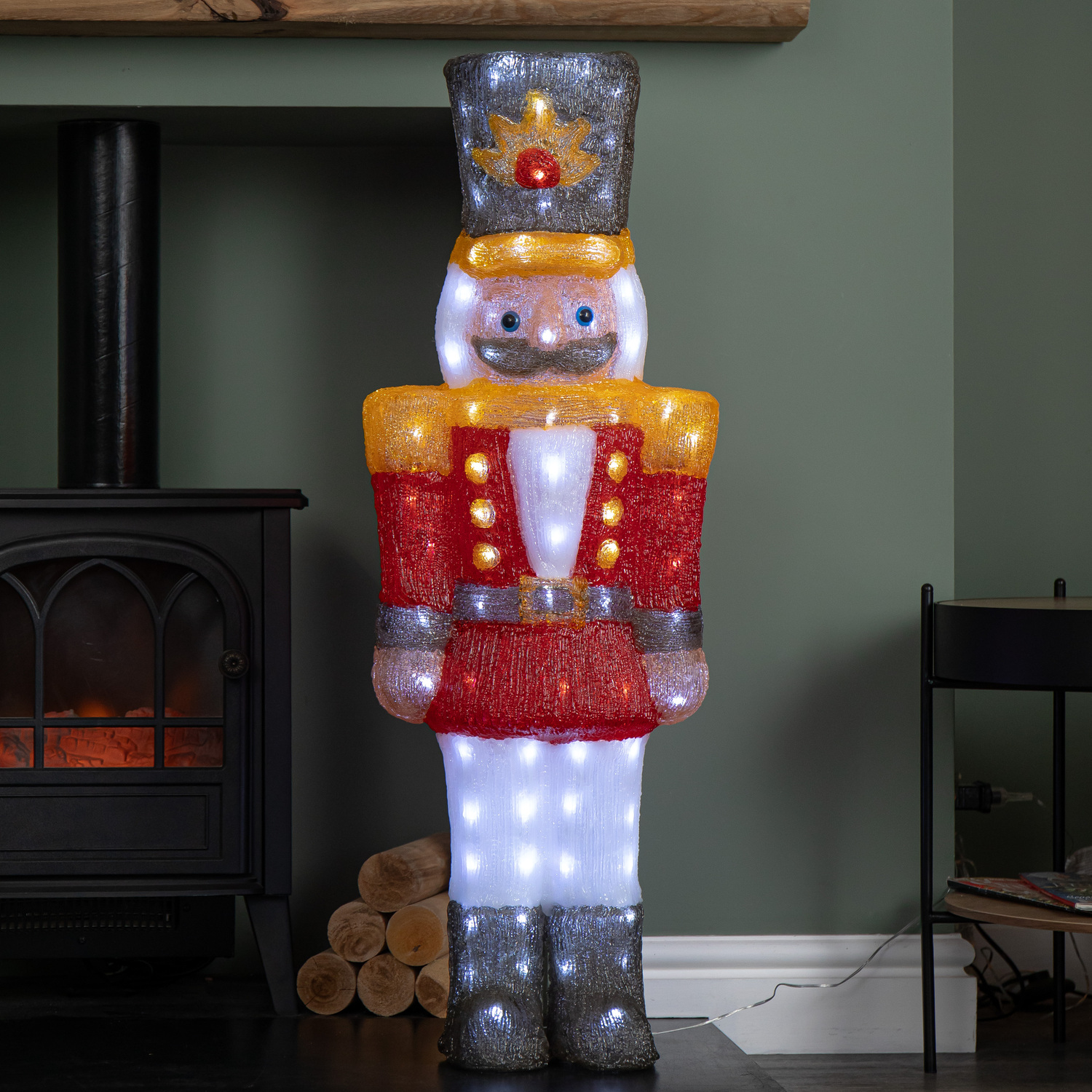 Snow Time 93Cm Light Up Acrylic Christmas Nutcracker Decoration With 140 White Leds - Image 3