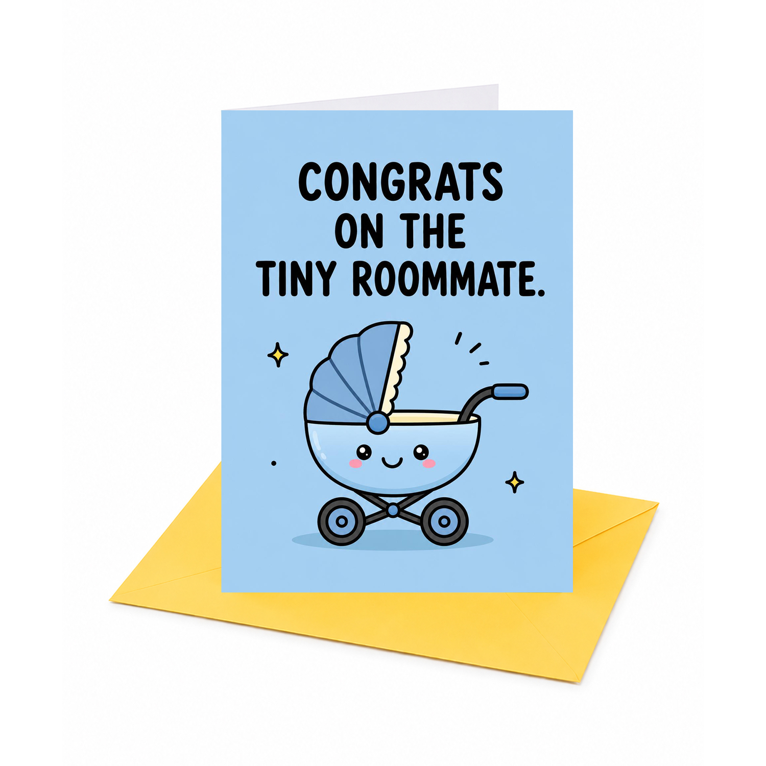 Brightfeel The Tiny Roommate New Baby Congratulations Card - Multi