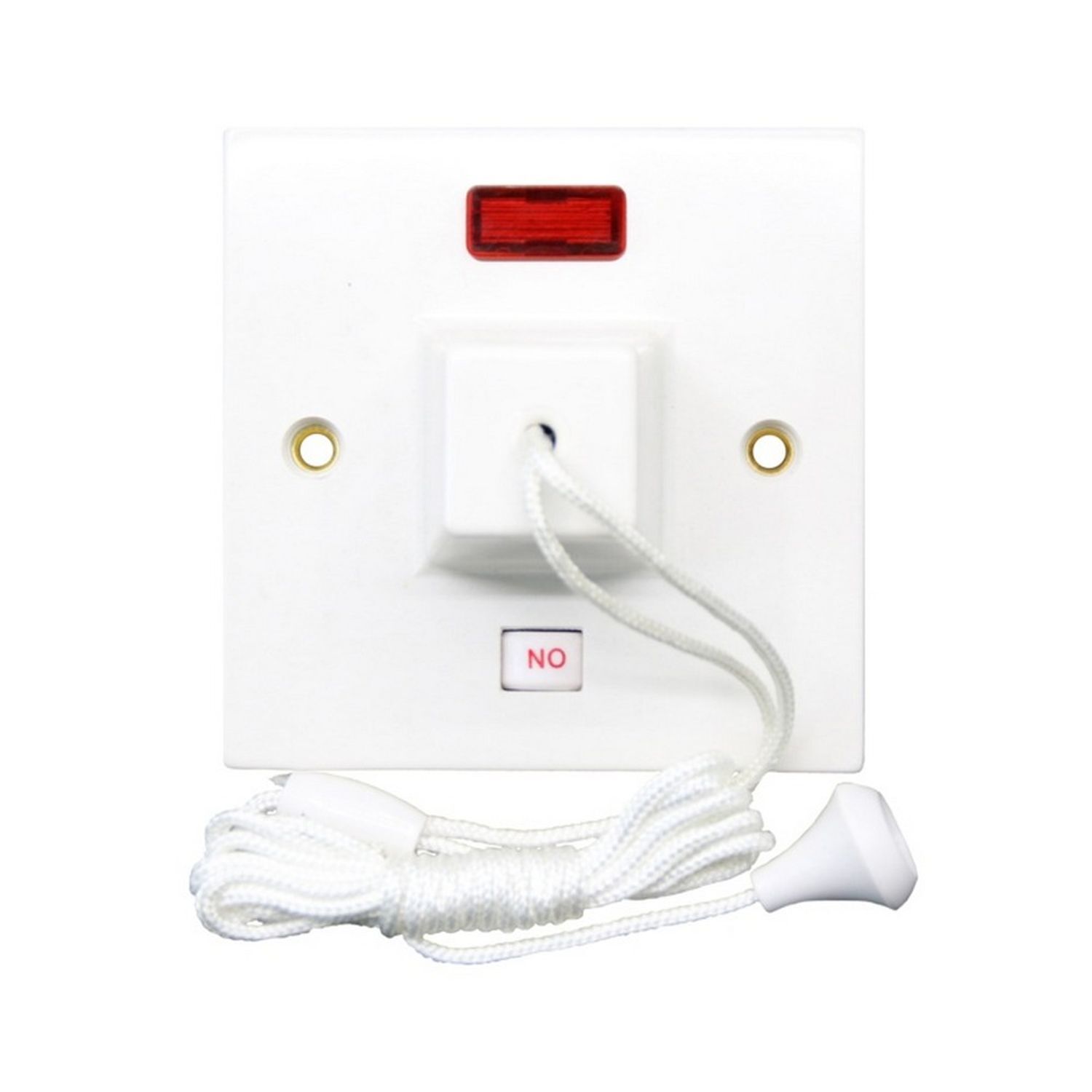 Dencon 45A Ceiling Pull Switch With Neon Indicator To Bsen 60669 - White