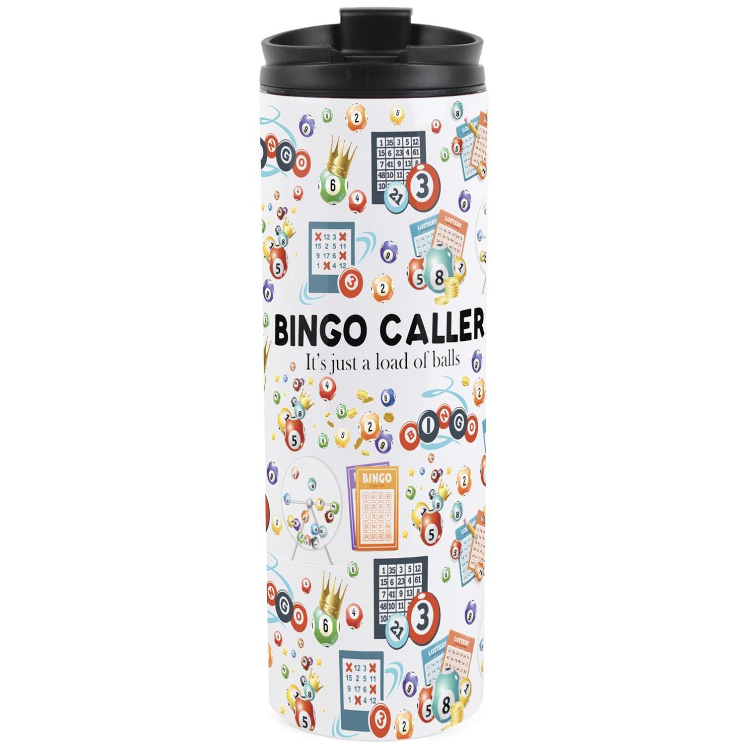 Bingo Caller Travel Mug - Novelty Trades Gift Reusable Stainless Steel Flask - Image 2