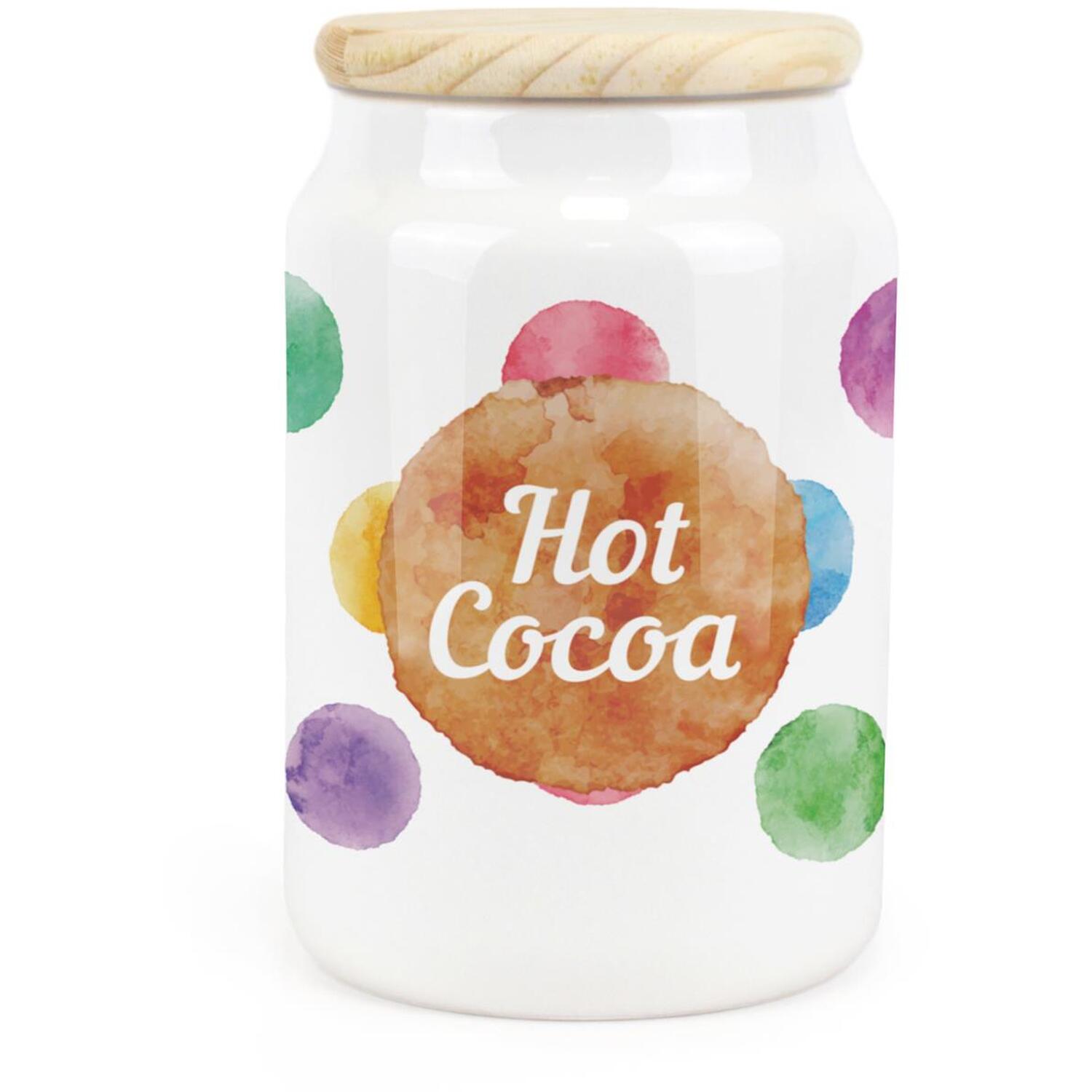 Purely Home Polka Dots Ceramic Hot Cocoa Storage Canister - Blue