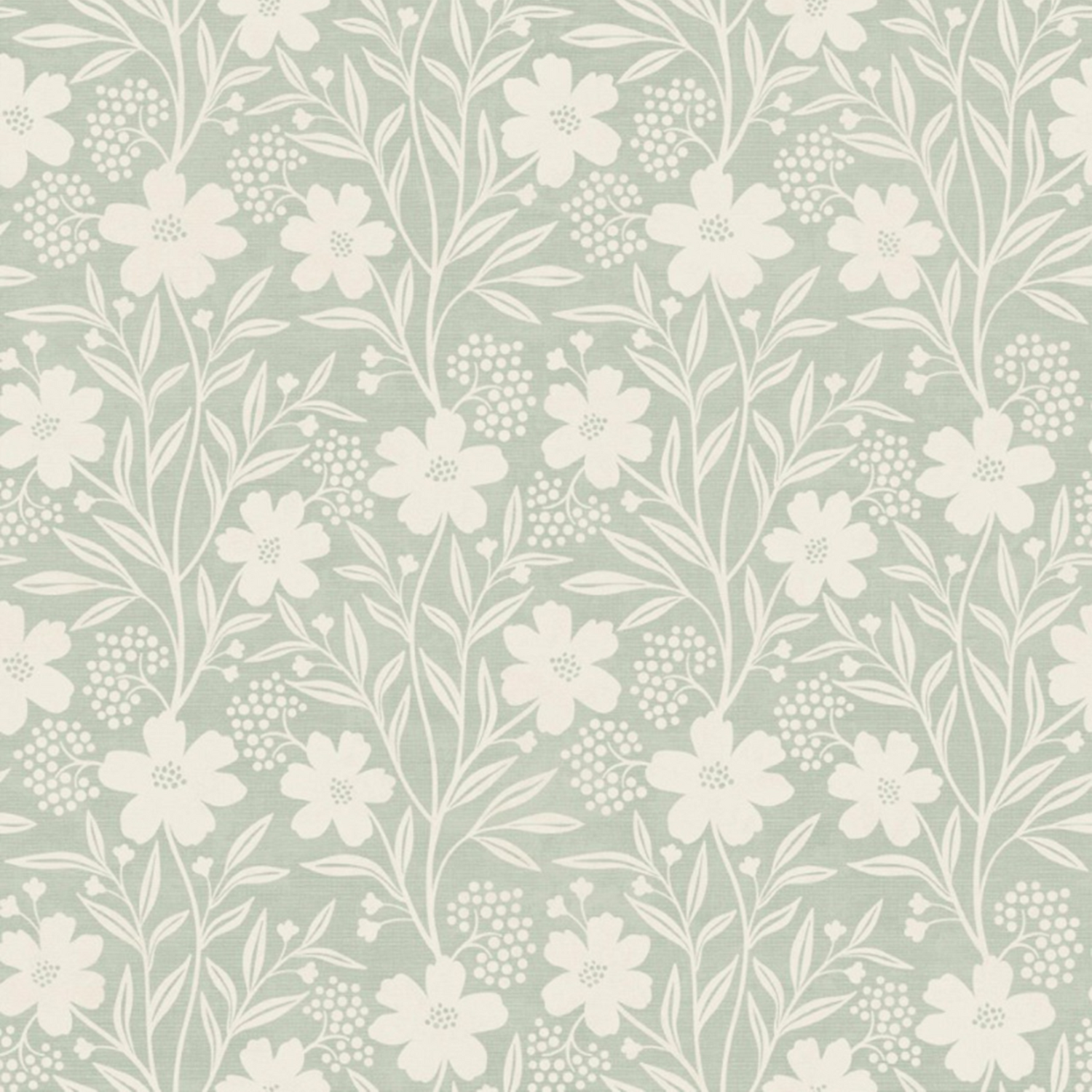 Sage Green Floral Wallpaper Slightly Textured Feature Wall Lounge Bedroom Office - Image 2
