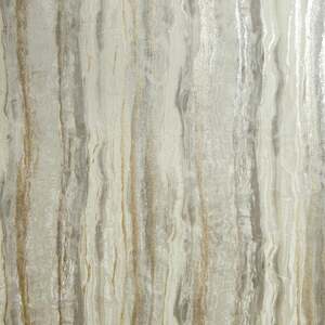 Sample of Oslo Wallpaper in Cream and Light Brown with Gold Metallic
