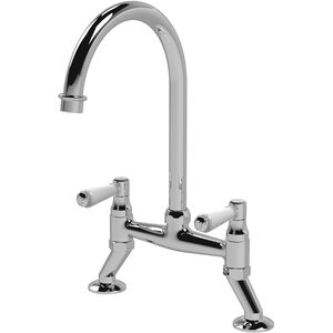 Balterley Traditional Bridge Mixer Deck Mounted Kitchen Tap - Chrome