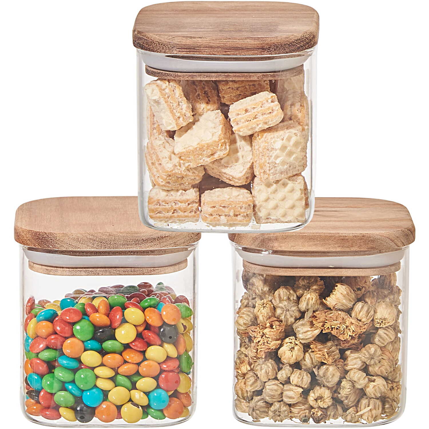 Image of 0.5L Square Glass Storage Jars Set&hellip;