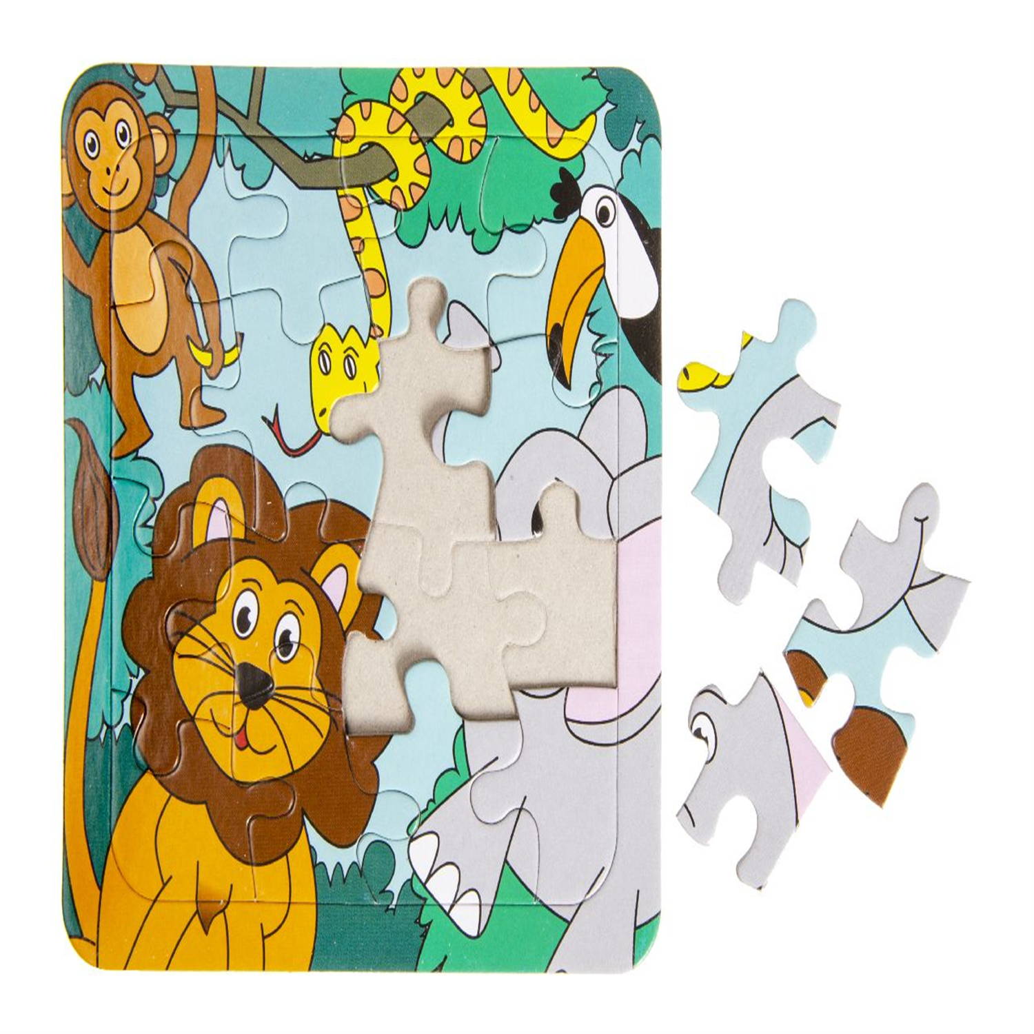 Single Wild Animal Mini Puzzle - Toy Gifts Theme Kids Party Bag Filler - Image 2
