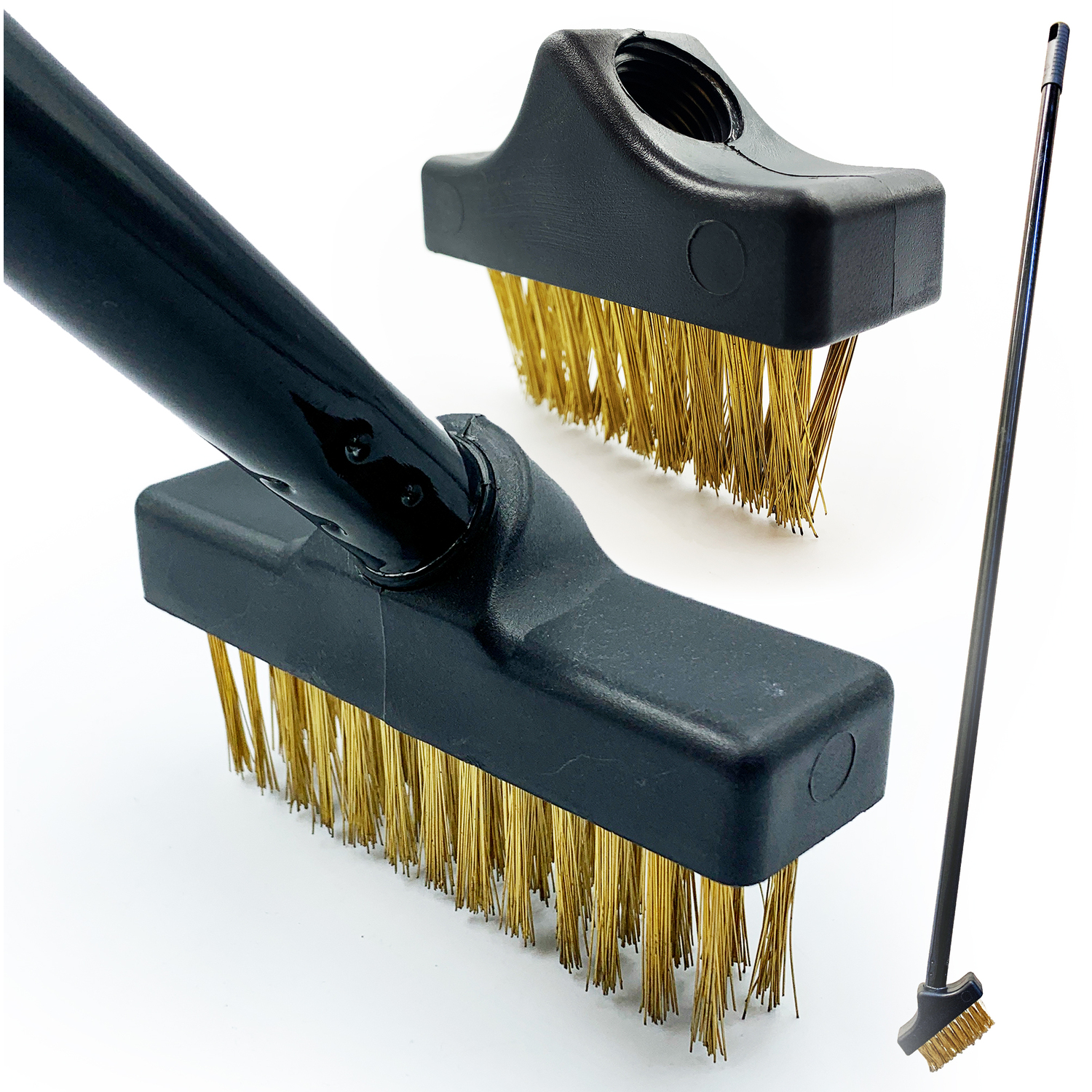 The Dustpan And Brush Store Patio Weed Remover Long Handled Wire Broom Brush Set