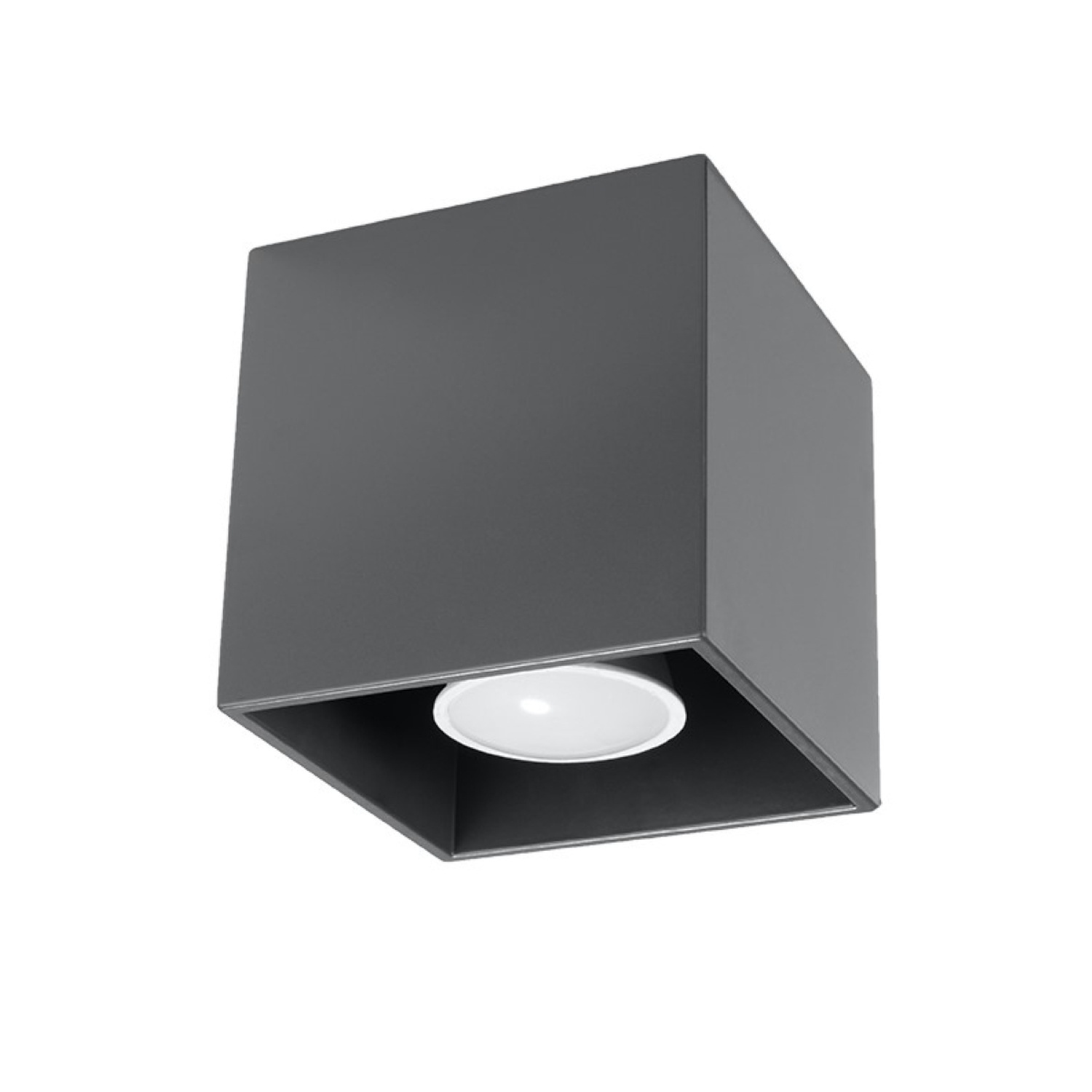 SOLLUX lighting Quad Ceiling Light Aluminium with Rectangular Shade - Ceiling Light Living Room Dining Room Lamp - Kitchen Light Made of Aluminium in Anthracite 10 x 10 x 10 cm - Image 5