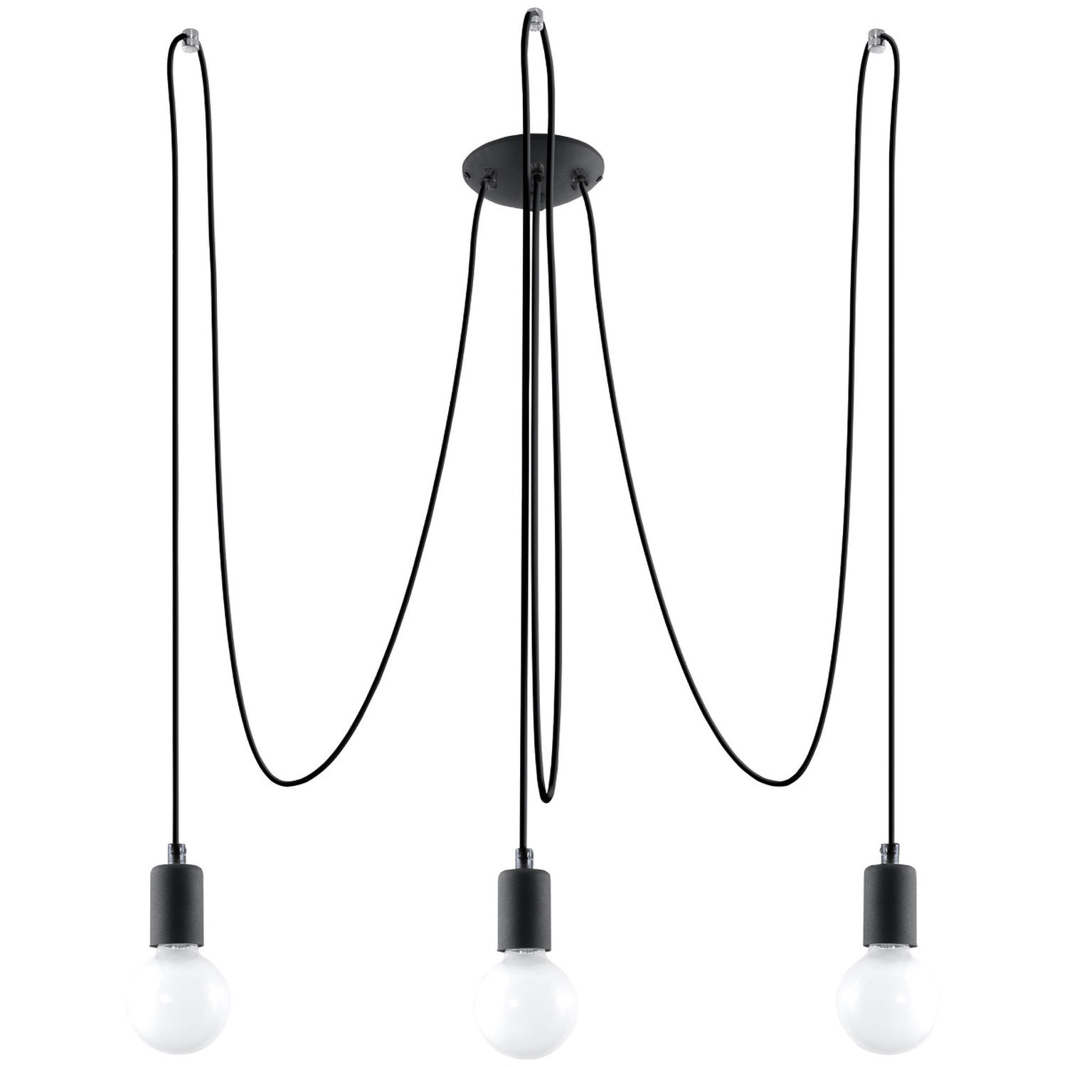 Sollux Lighting Chandelier Edison 3 Black - Black
