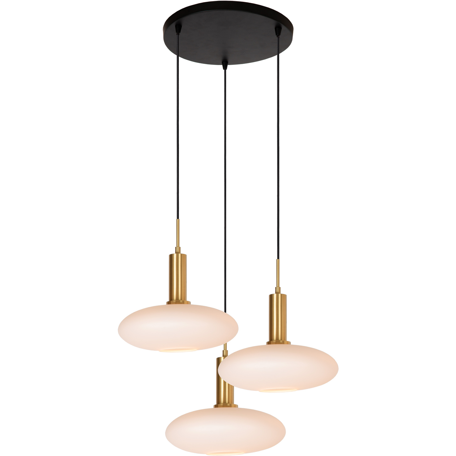 Lucide Singala Pendant Light - 3xE27 Bulbs - Matt Gold / Brass - Adjustable Height - Image 4