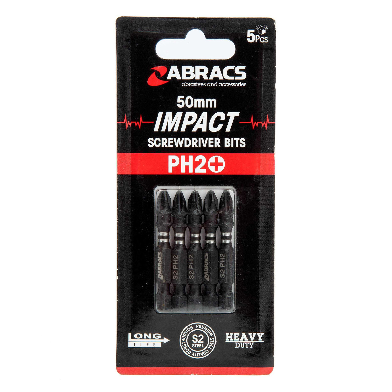 Abracs Expert Ph2 Impact Screwdriver Bit (Pack Of 5) - Black