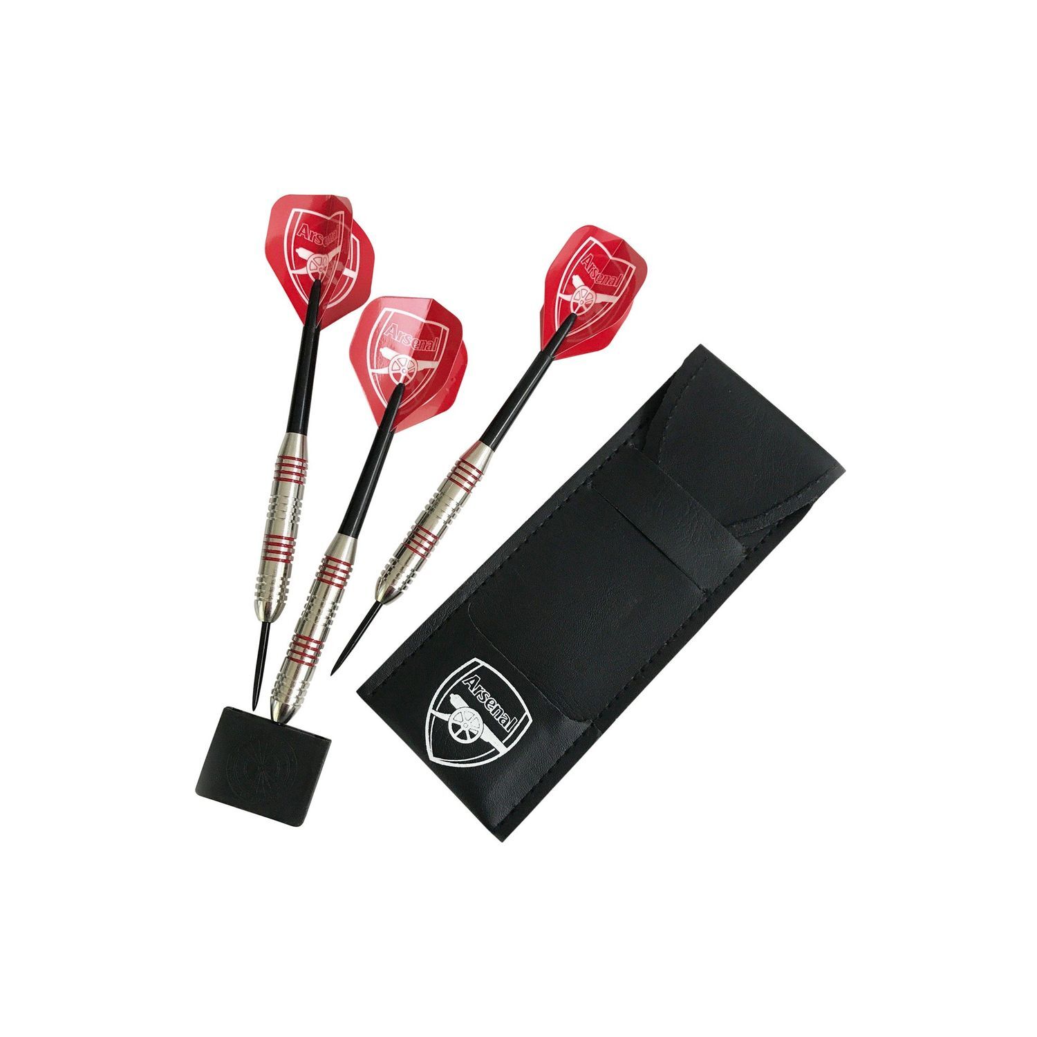 Arsenal Fc Leather Darts Set (Pack Of 3) - Red/Black