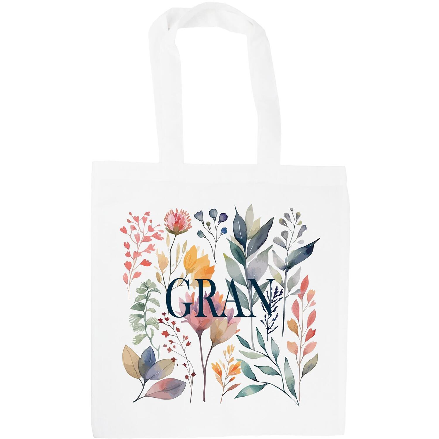 Purely Home Watercolour Flowers Gran Shopping Tote Bag - White