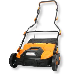 1800W 2-in-1 Lawn Scarifier & Raker, 36cm Width, 5 Depths (-12 to +10mm), 45L Bag, 10m Cable
