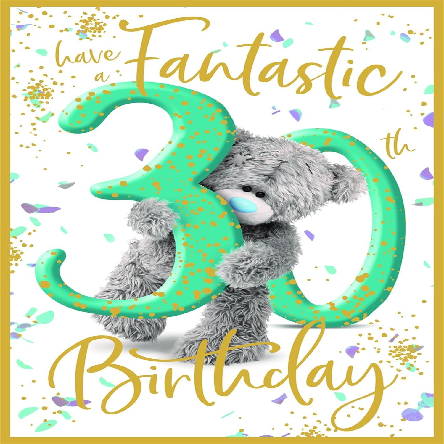 Me To You Bear Peeking Through Number 30Th Birthday Card - White - Image 3