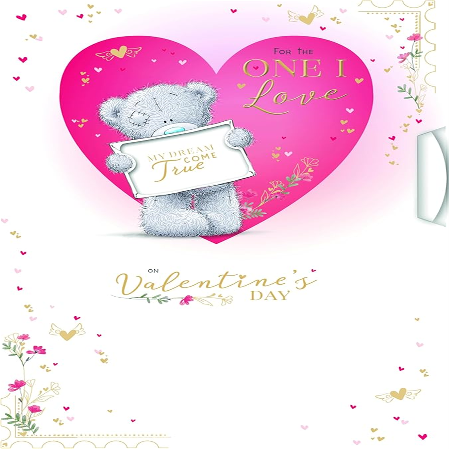 Bear Holding Envelope One I Love Handmade Valentine's Day Card - Image 3