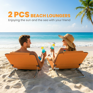 Orange Outsunny Set Of 2 Beach Mat Seat shot 20722444