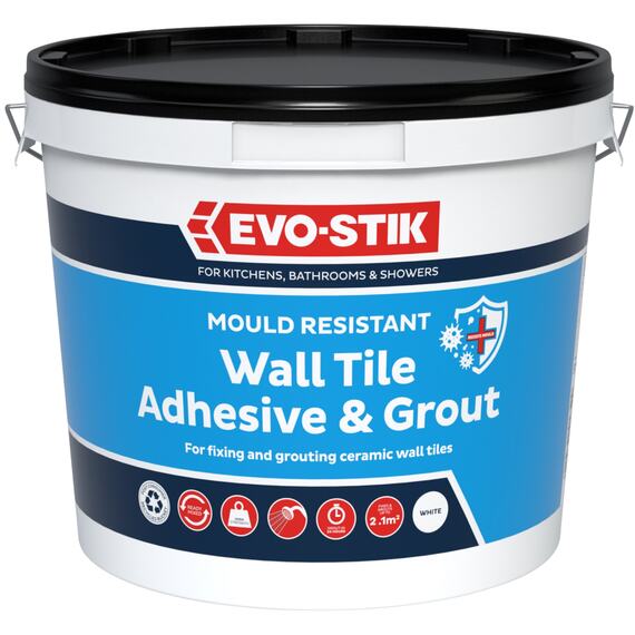 EVO-STIK Mould Resistant Wall Tile Adhesive and Grout 2.5 litre Brilliant White
