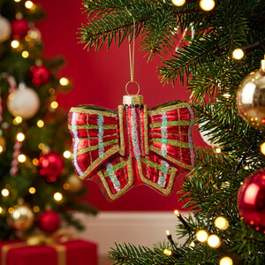 Tartan Bow Hanging Decoration
