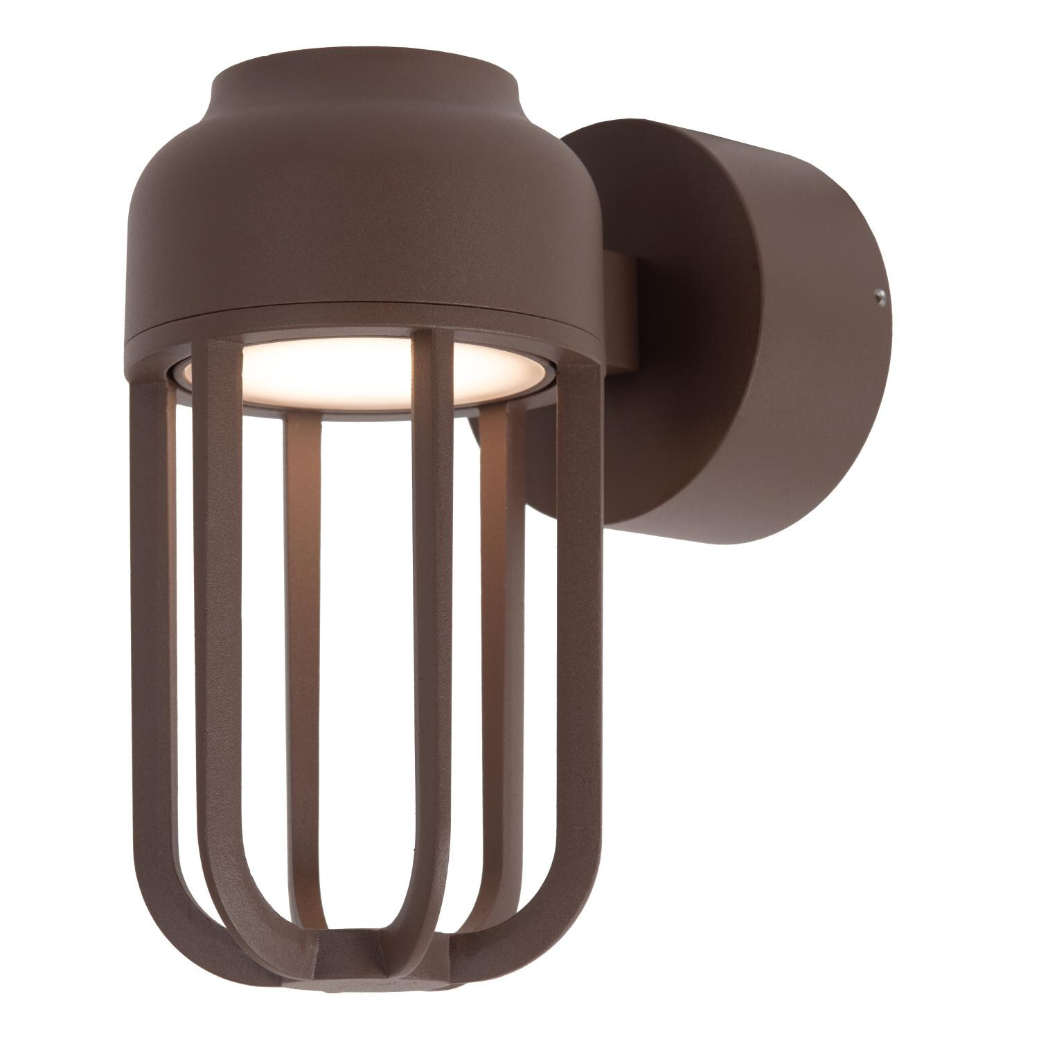 Lucide WELLS - Wall light Indoor/Outdoor - Ø 10 cm - LED - 1x8W 2700K - IP54 - Rust Brown | Essential - Image 2
