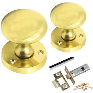 Round Victorian Mortice Door Knob Pack - Brass