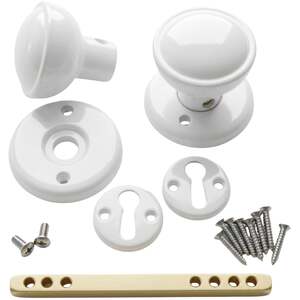 White Rim Door Knob Set for Rim Locks