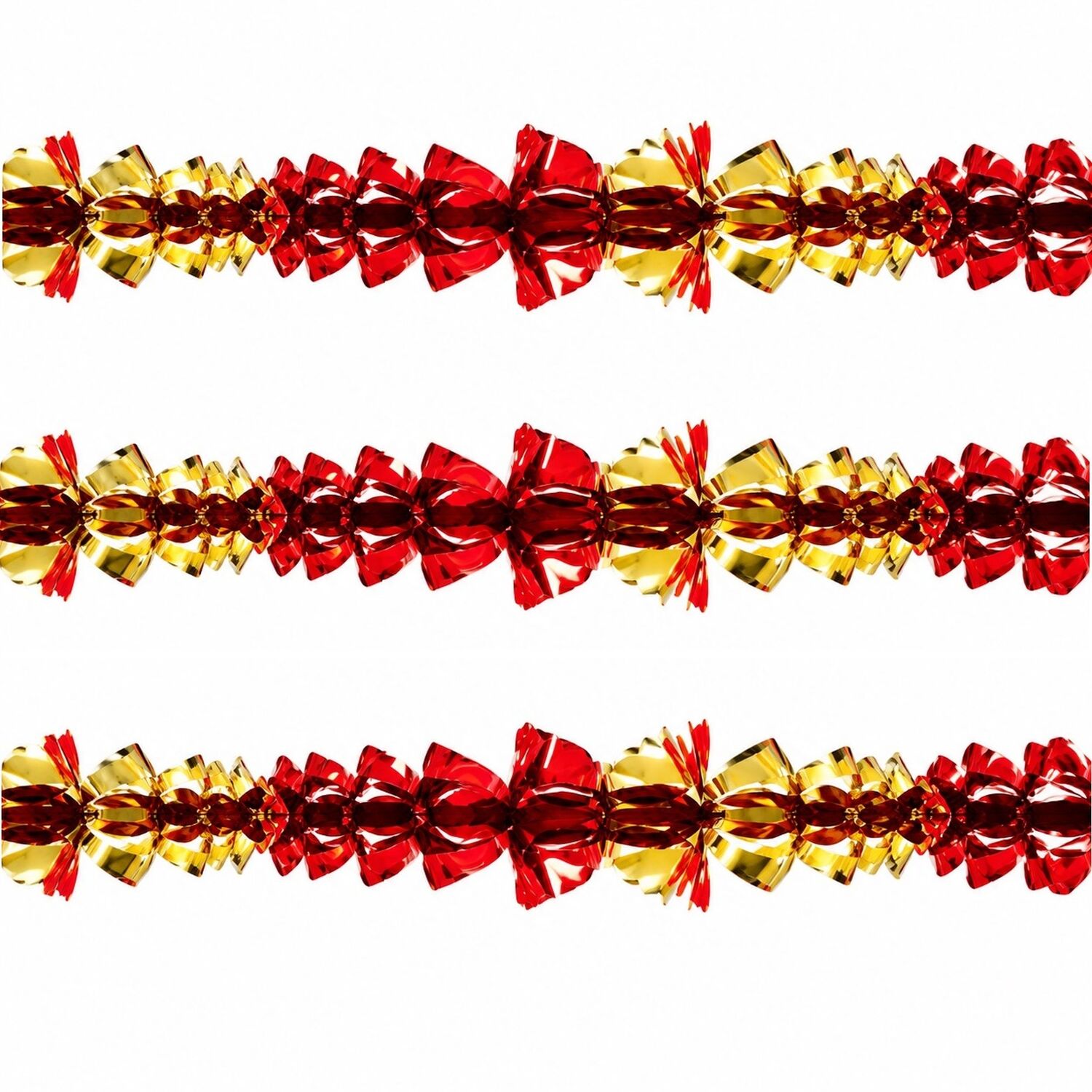 B&Q - 3X Foil Garland Christmas Decoration Red And Gold 2.7M X 20Cm - Image 3