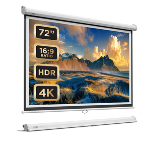 72/84 Inch Manual Pull Down Projector Screen HD Wall Mounted