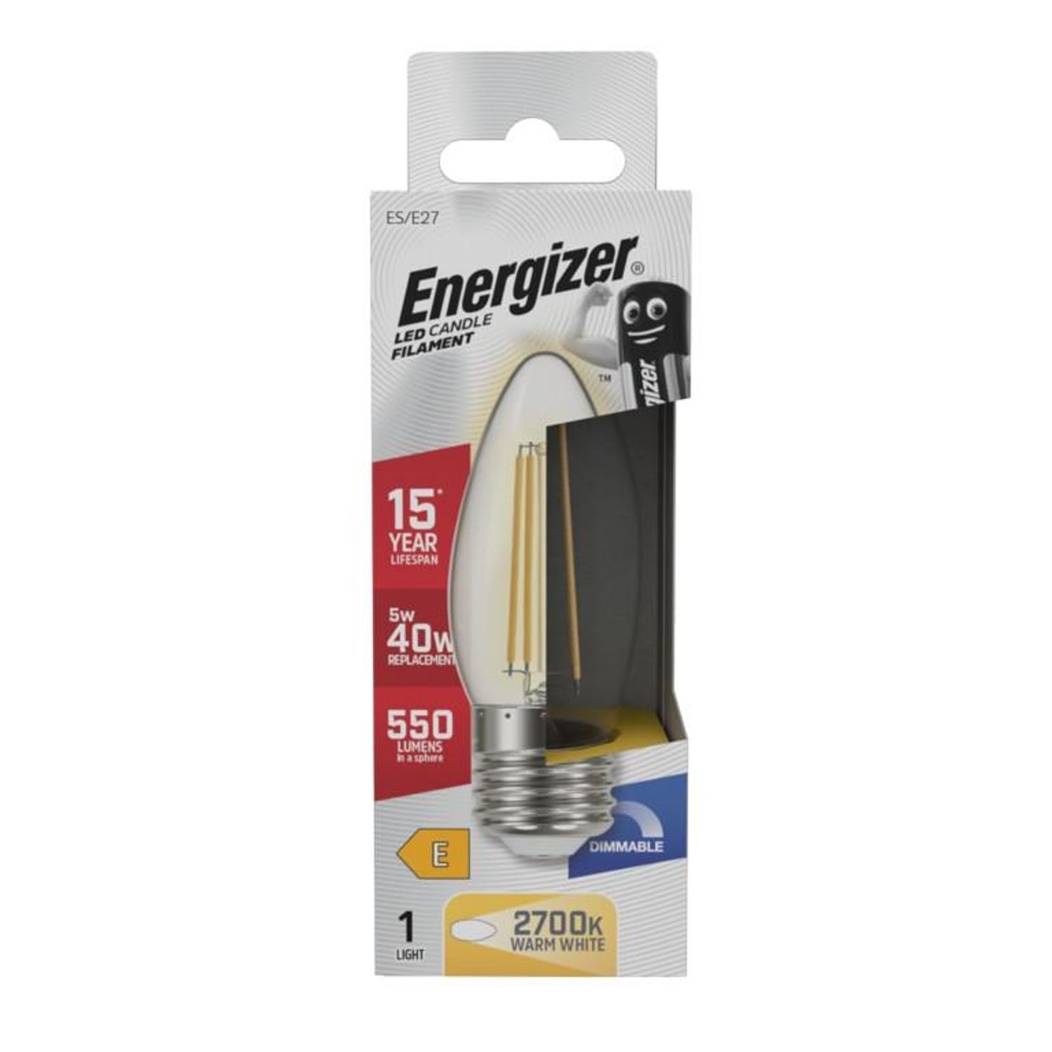 Energizer Es/E27 Led Candle Bulb
