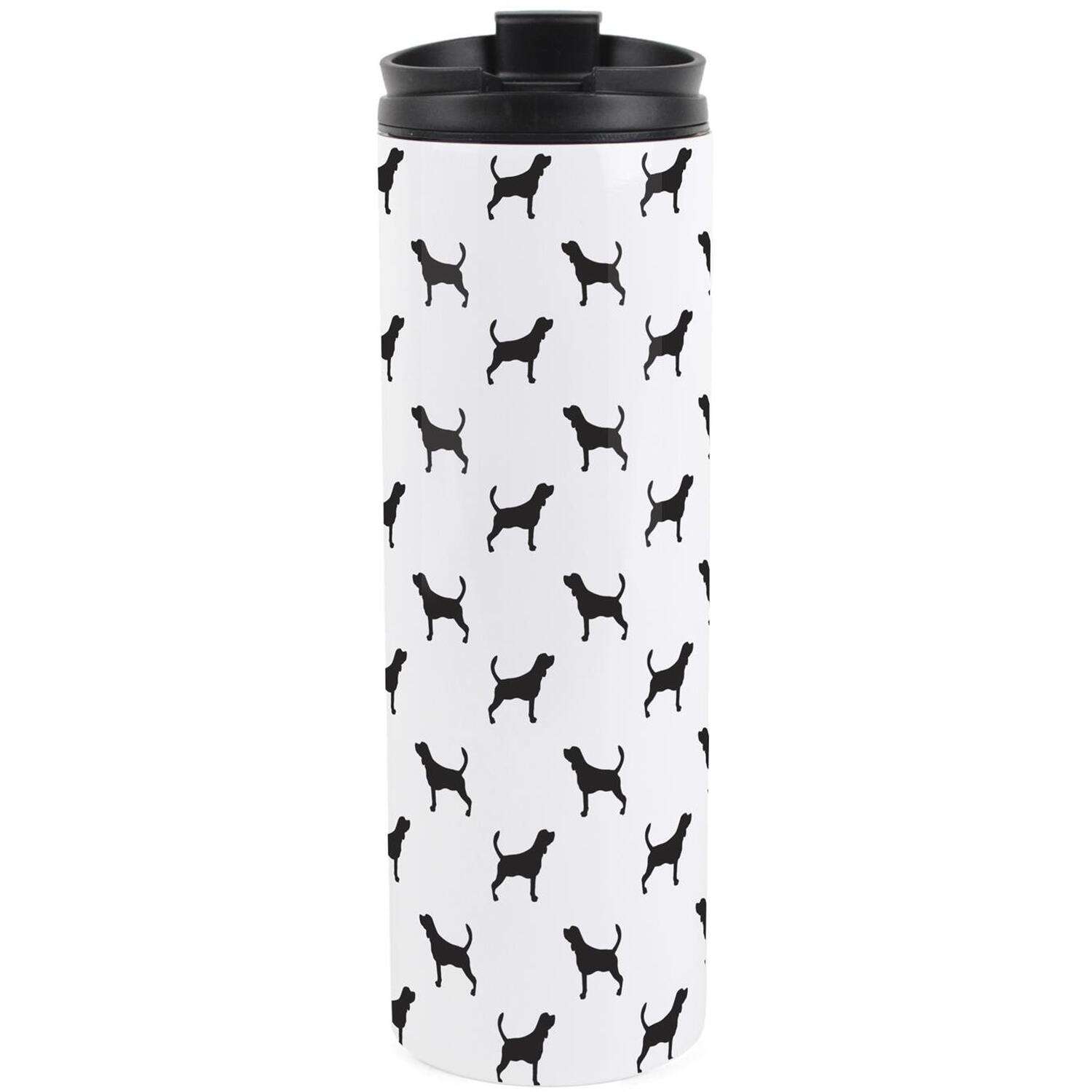 Purely Home Black Beagle Silhouettes Stainless Steel Travel Flask
