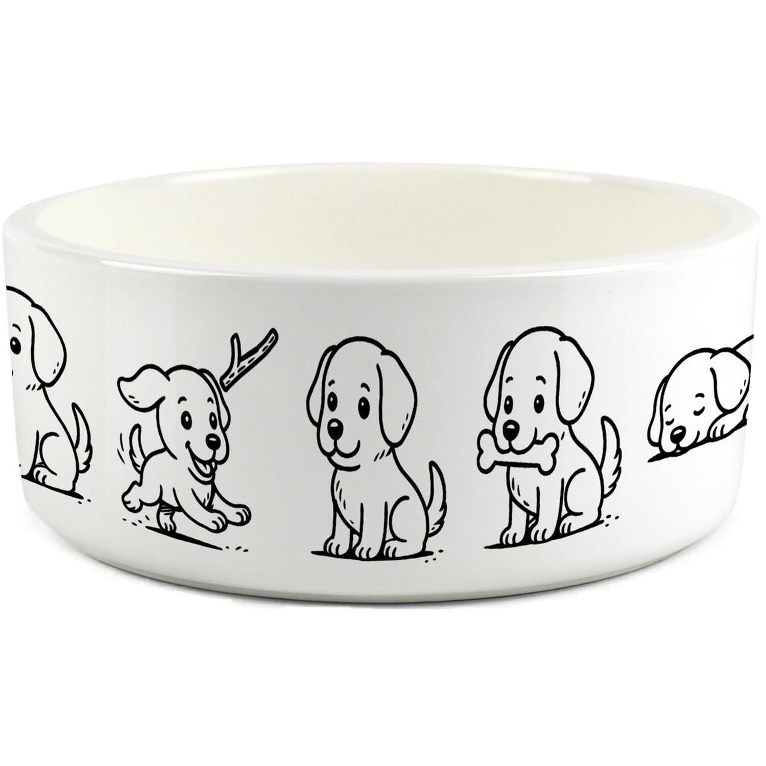 B&Q -  Doodle Dogs Large Ceramic Pet Food/water Bowl - Image 3