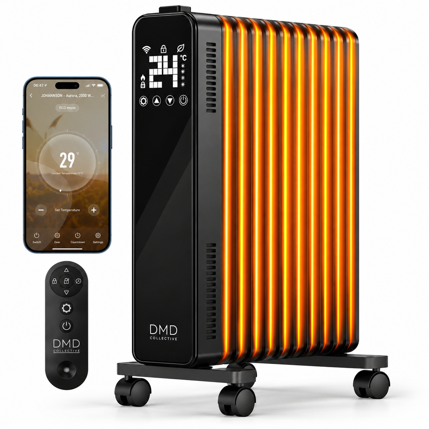 B&Q -  Dmd Electric Radiator Heater With WifiTimer & Remote 2500W - Image 3