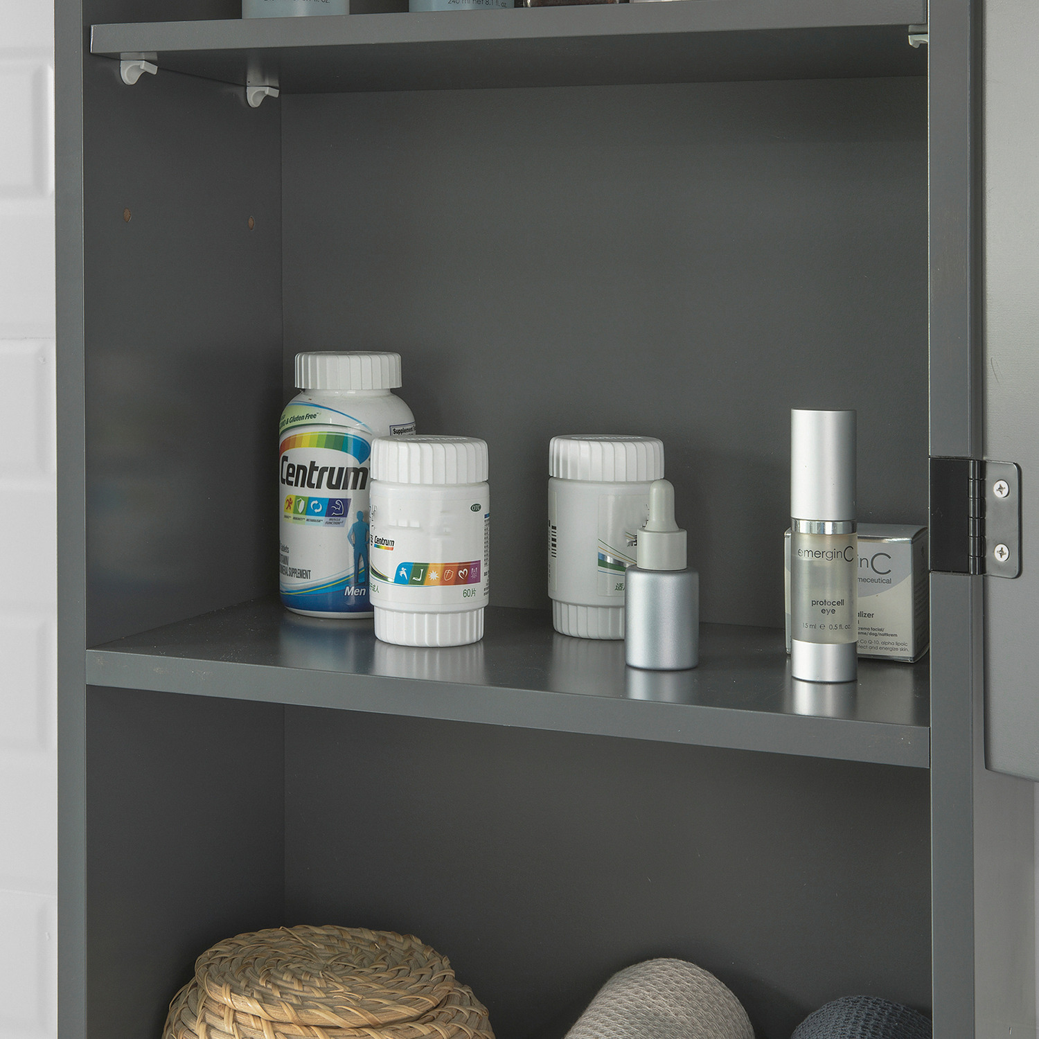Sobuy Wall Mounted Bathroom Storage Cabinet - Grey