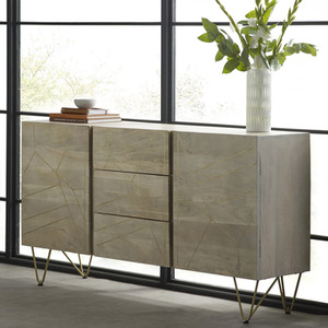 Dallas Light Gold 2 Door and 3 Drawers Large Sideboard