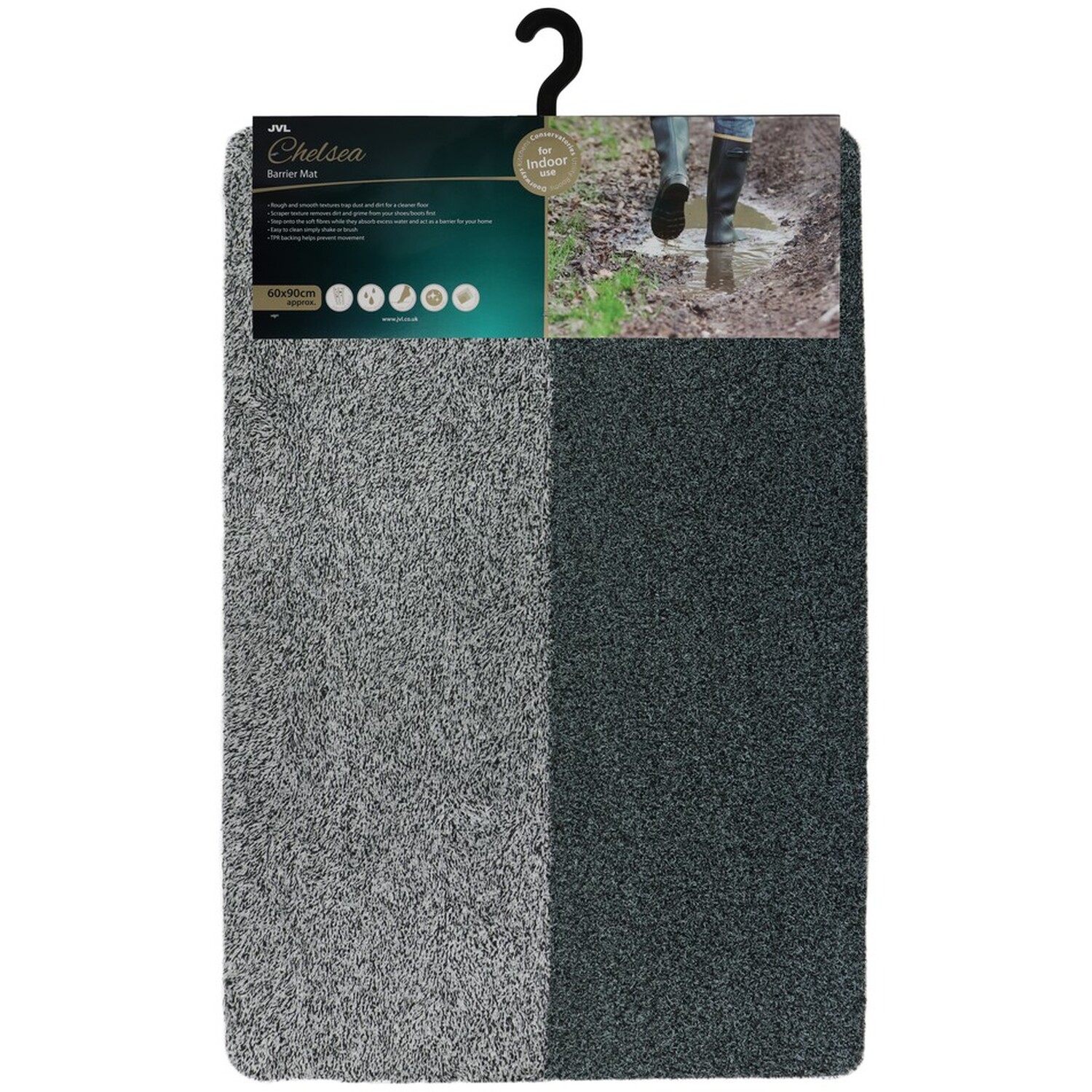 Large Chelsea Barrier Scraper Door Mat - Grey