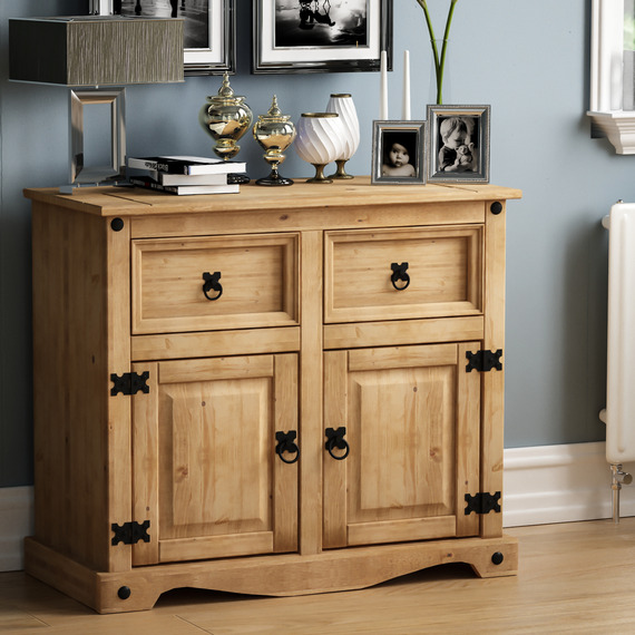 Corona 2 Door 2 Drawer Sideboard - Pine
