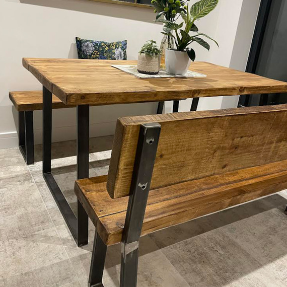 Rustic and Industrial Handmade Dining Table