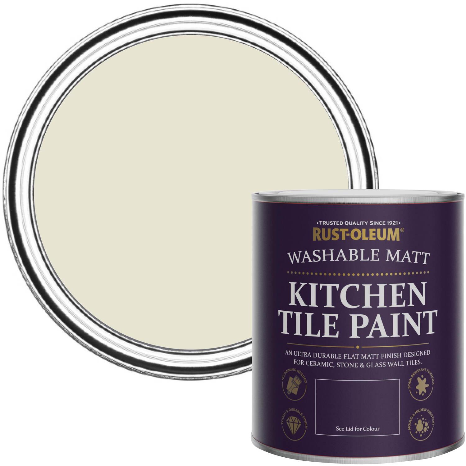 Rust-Oleum Kitchen Tile Paint Matt - Oyster 750ml -  grey